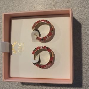 C&C California Earrings,  Red , Gold. Brand New